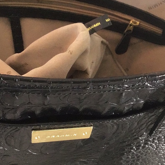 Brahmin Black Leather Large Carry All Travel Tote Bag - Picture 13 of 16